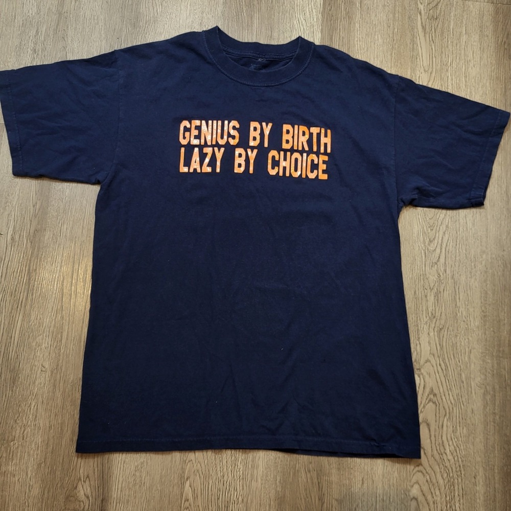 Custom 77 Men's T shirt Black Genius By Birth Lazy By Choice Sze‎ L